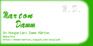 marton damm business card